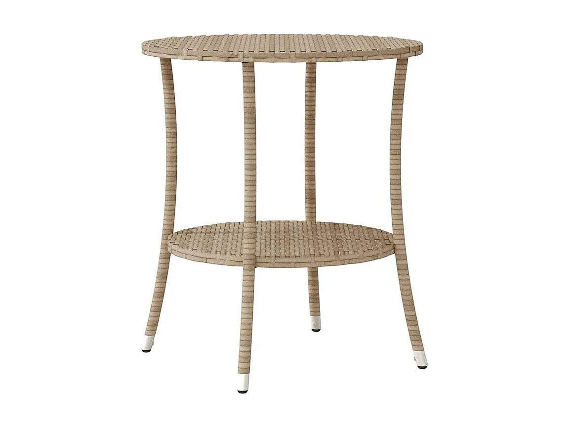 Ensemble de bistro 3 pcs avec coussins beige résine tressée