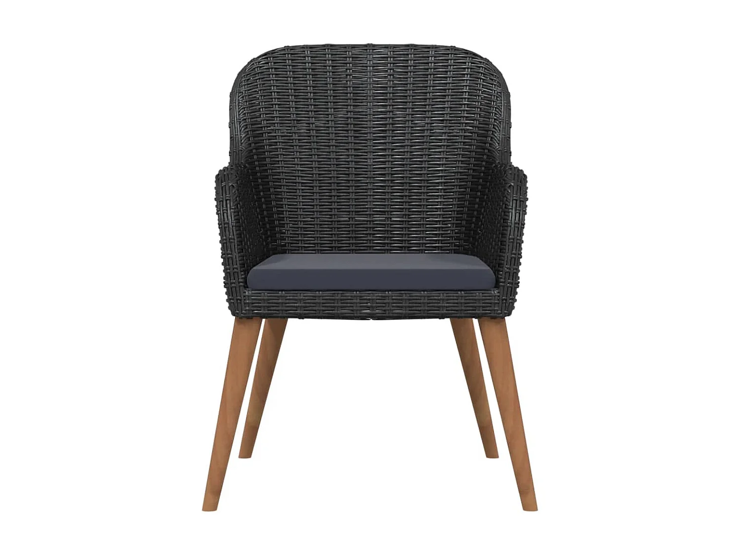 Ensemble de salle à manger de jardin avec coussins 7 pcs Noir 8