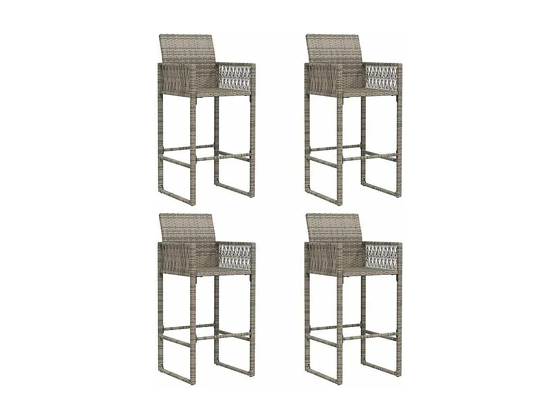Ensemble de bar de jardin 5 pcs sans coussins gris poly rotin