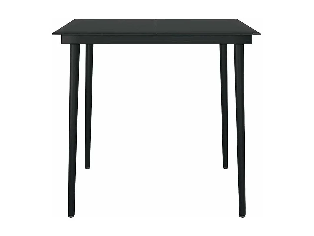 Ensemble à manger jardin 5pcs marron poly rotin verre