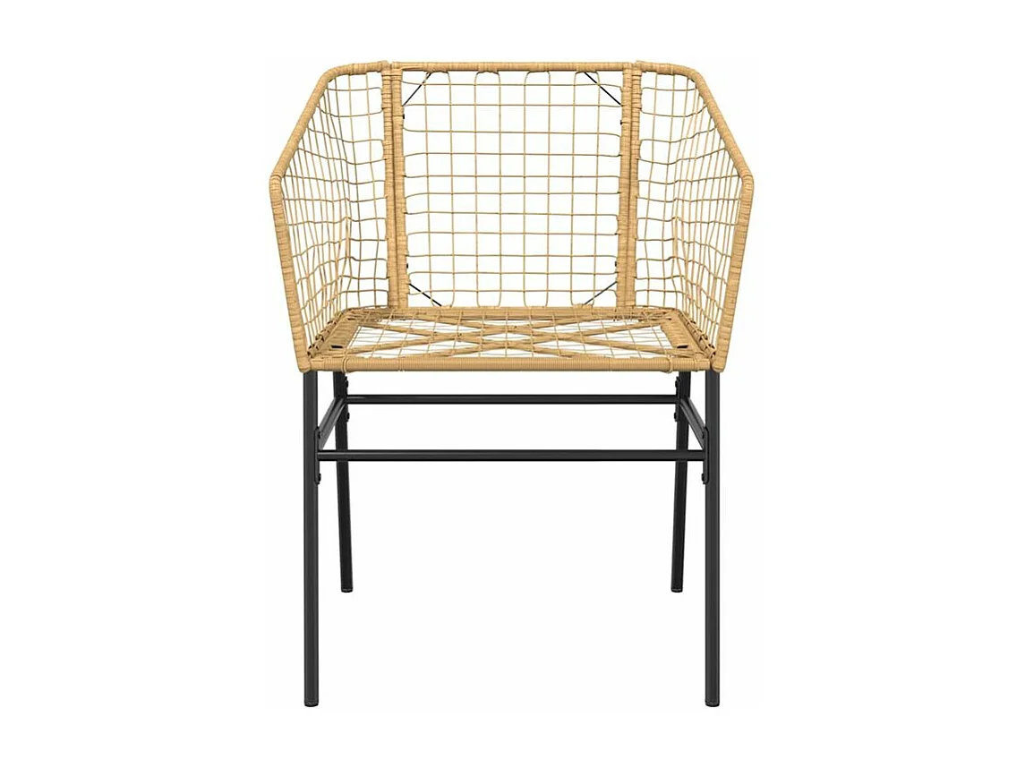 Ensemble à manger jardin 5pcs marron poly rotin verre