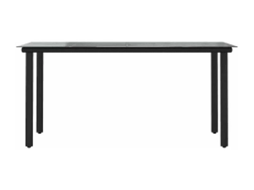 Ensemble à manger jardin coussins 5 pcs gris poly rotin verre