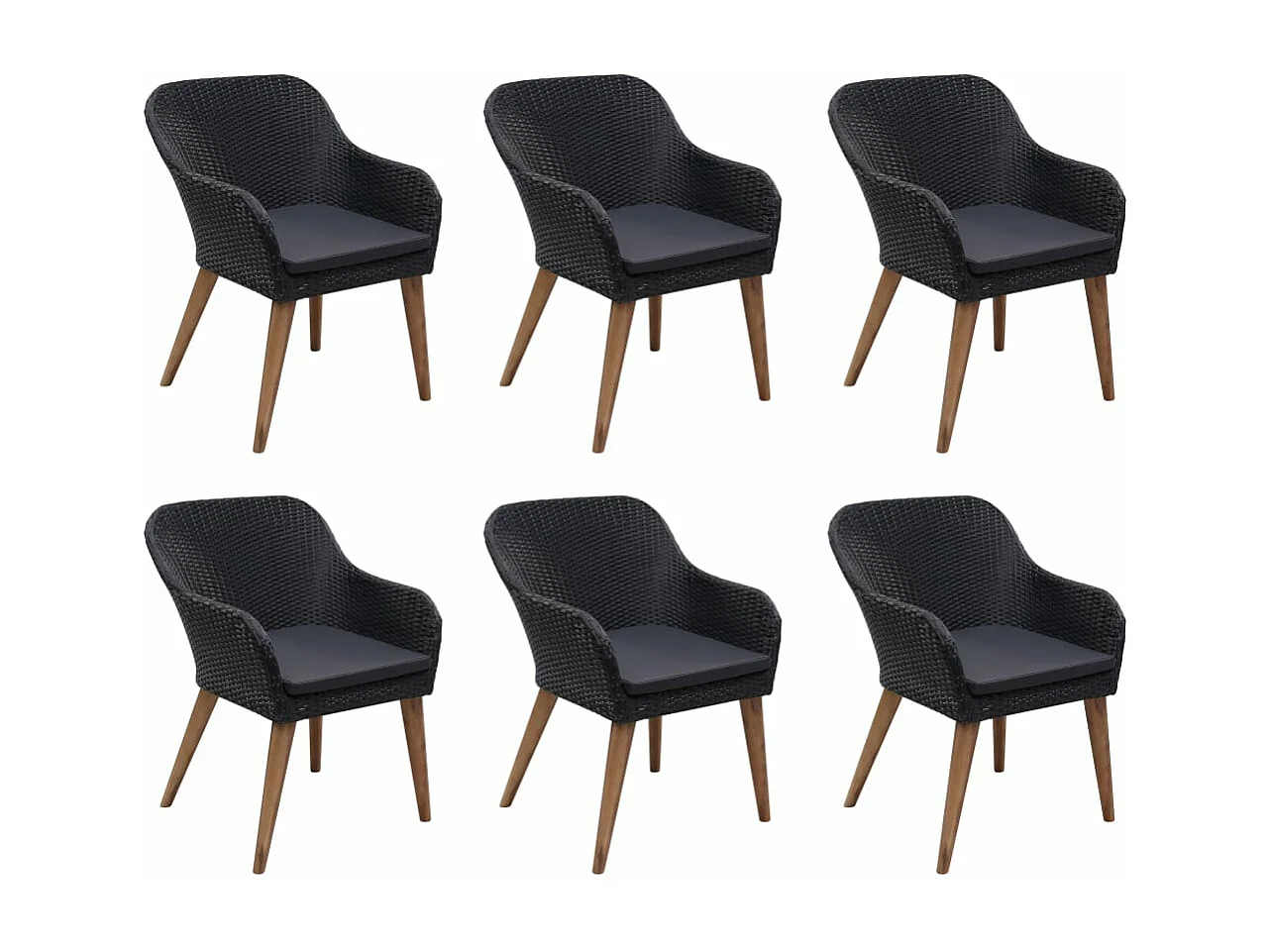 Ensemble de salle à manger de jardin 7 pcs Noir 70