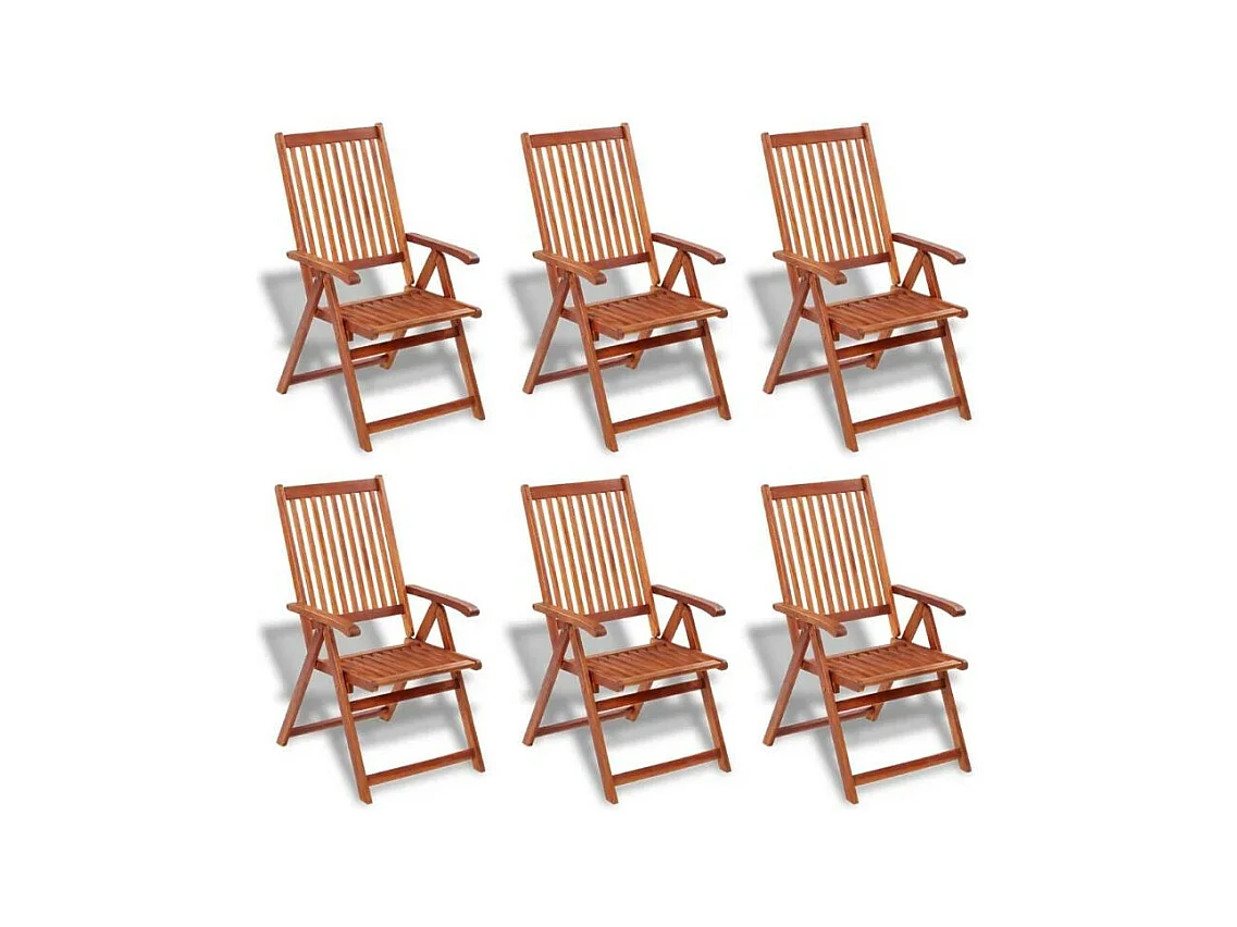 Table ovale et 6 chaises de jardin acacia clair Polina 3