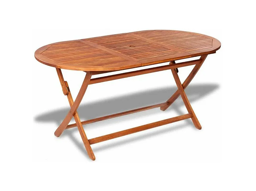 Table ovale et 6 chaises de jardin acacia clair Polina 3