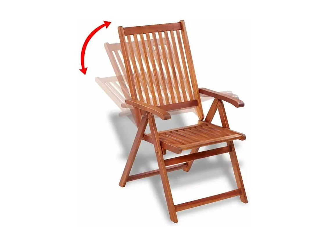 Table ovale et 6 chaises de jardin acacia clair Polina 3