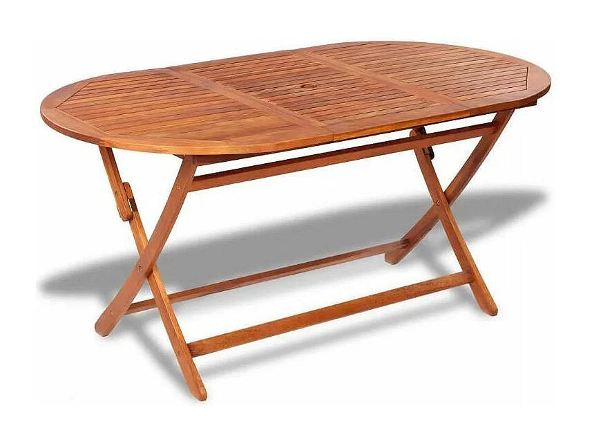 Table ovale et 6 chaises de jardin acacia clair Polina 3