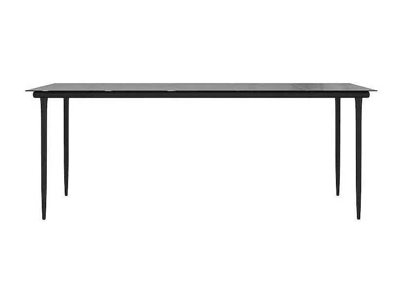 Ensemble à manger de jardin coussins 7pcs noir poly rotin verre