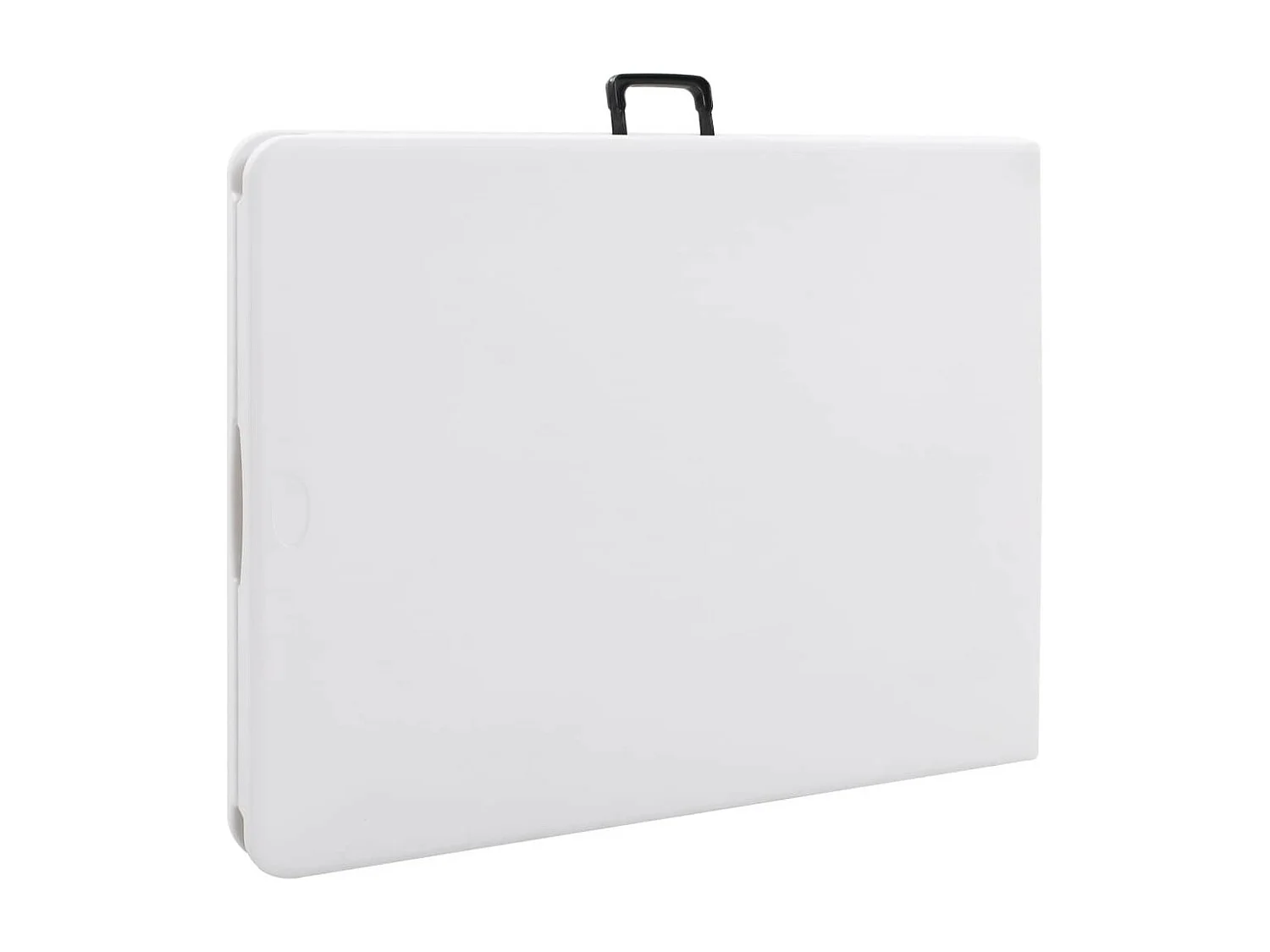 Table pliable de jardin avec 2 bancs 180cm Acier et PEHD Blanc