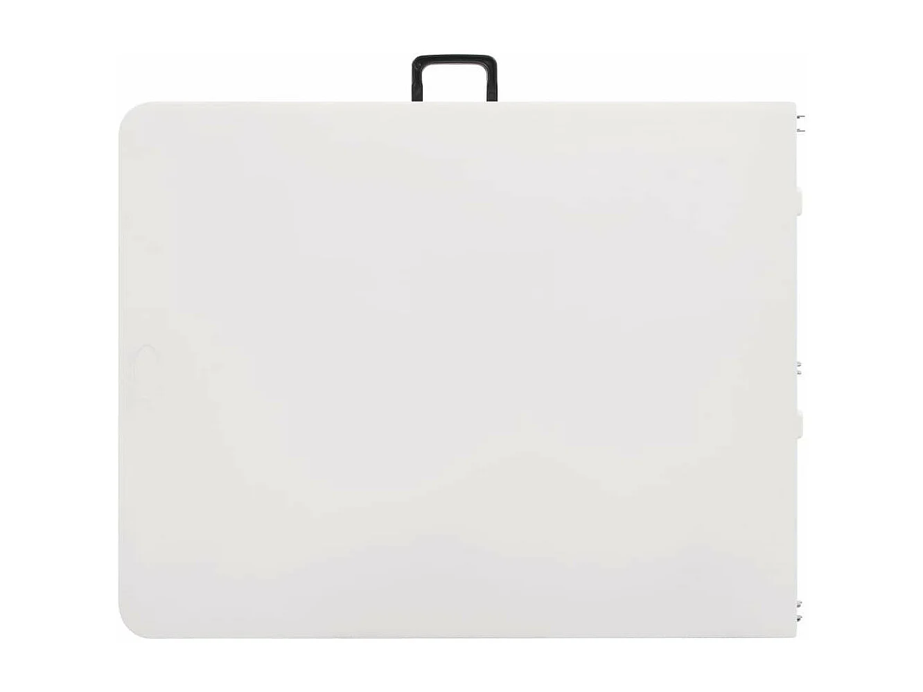 Table pliable de jardin avec 2 bancs 180cm Acier et PEHD Blanc