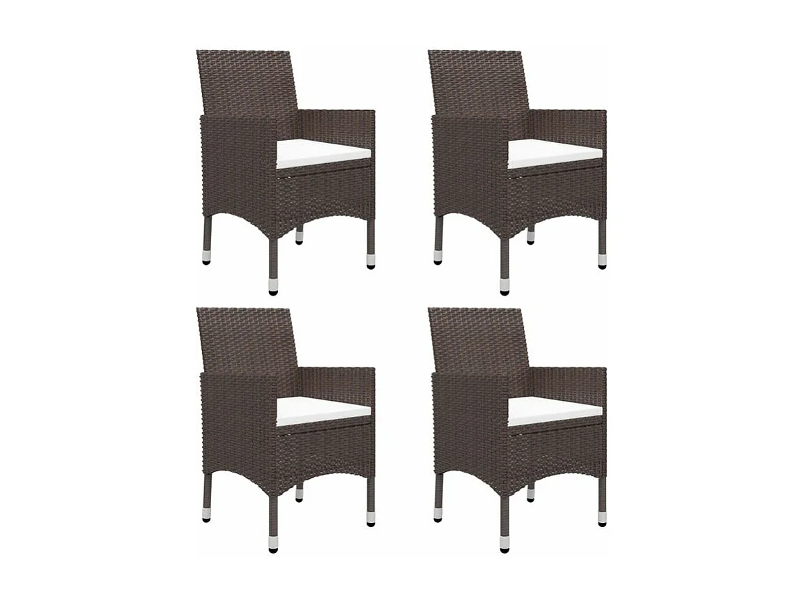 Ensemble à manger de jardin 7 pcs Marron