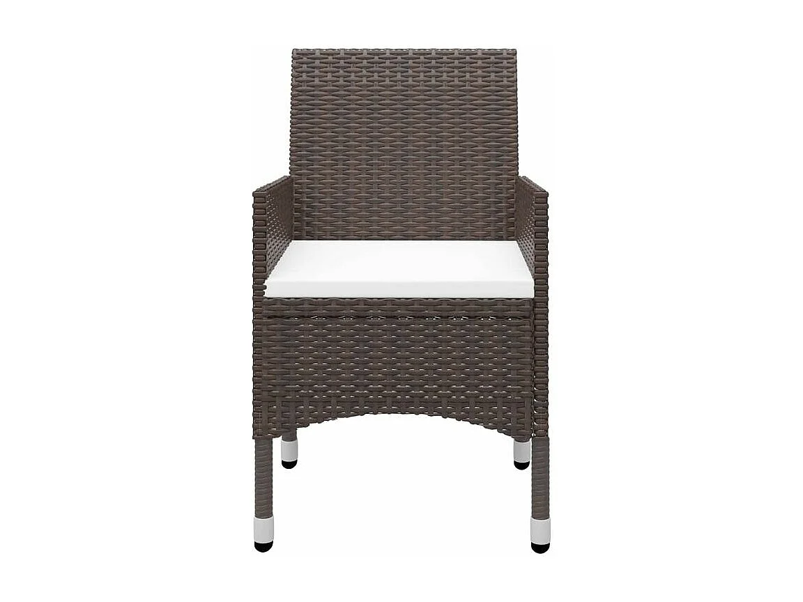 Ensemble à manger de jardin 7 pcs Marron