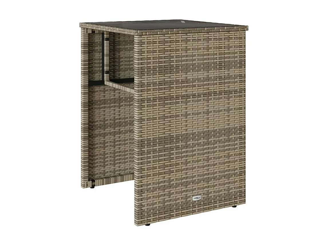 Ensemble de bistro 3 pcs avec coussins gris résine tressée