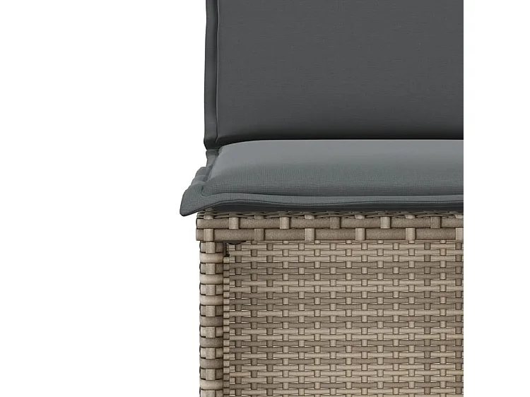 Ensemble de bistro 3 pcs avec coussins gris résine tressée