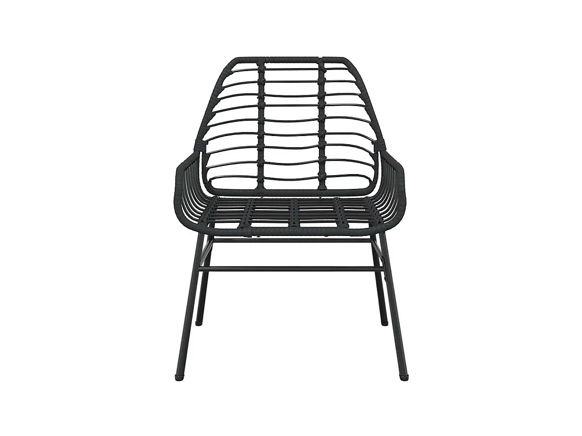 Ensemble à manger de jardin 5 pcs noir résine tressée verre