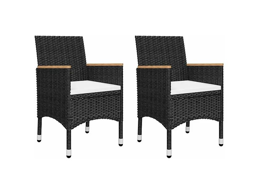 Ensemble de salle à manger de jardin 5 pcs Noir