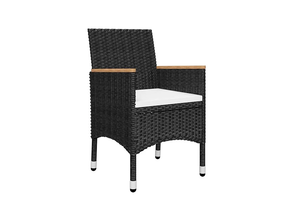 Ensemble de salle à manger de jardin 5 pcs Noir