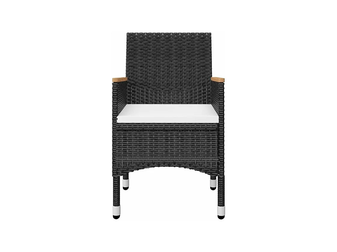 Ensemble de salle à manger de jardin 5 pcs Noir