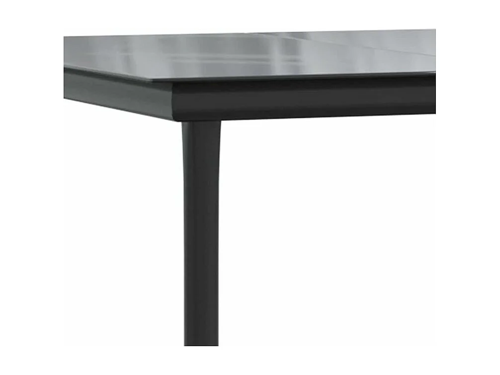 Ensemble à manger de jardin coussins 7pcs noir poly rotin verre