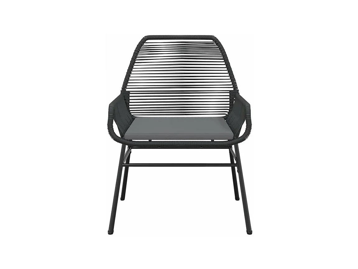 Ensemble à manger de jardin et coussins 5 pcs noir rotin verre