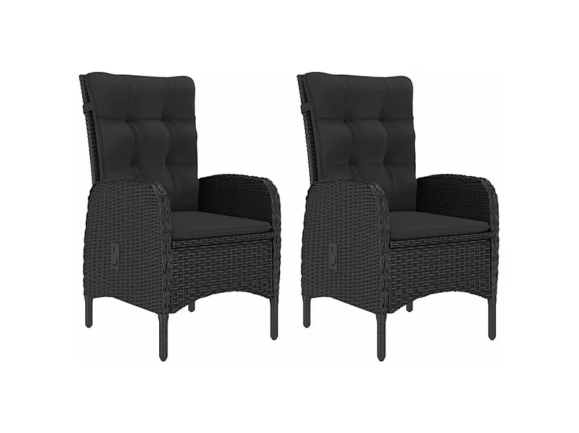 Ensemble de salle à manger de jardin 3 pcs Noir