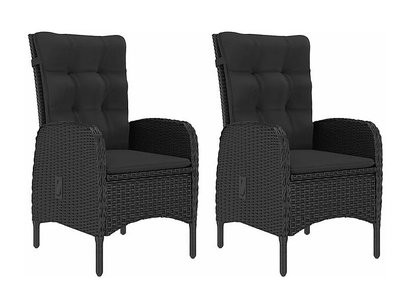 Ensemble de salle à manger de jardin 3 pcs Noir