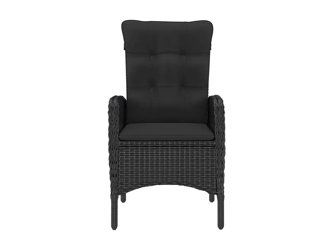 Ensemble de salle à manger de jardin 3 pcs Noir