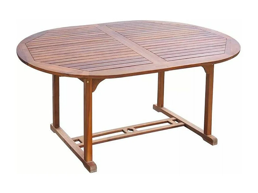 Table ovale extensible et 6 chaises de jardin acacia foncé et tissu noir Noiro