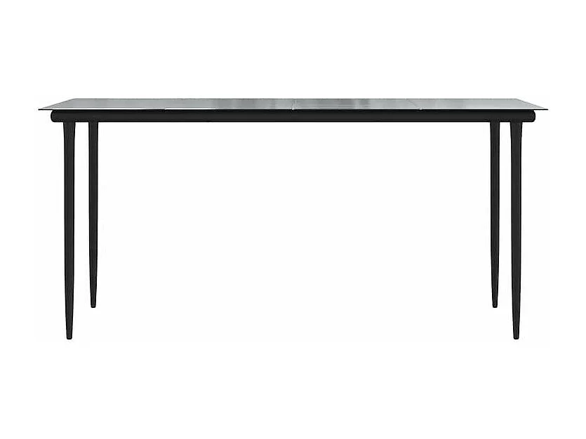 Ensemble à manger de jardin et coussins 5 pcs noir rotin verre