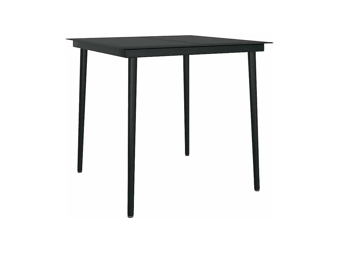 Ensemble à manger jardin 5pcs marron poly rotin verre