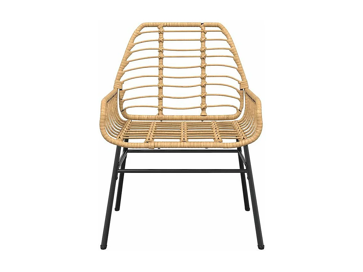 Ensemble à manger jardin 5pcs marron poly rotin verre