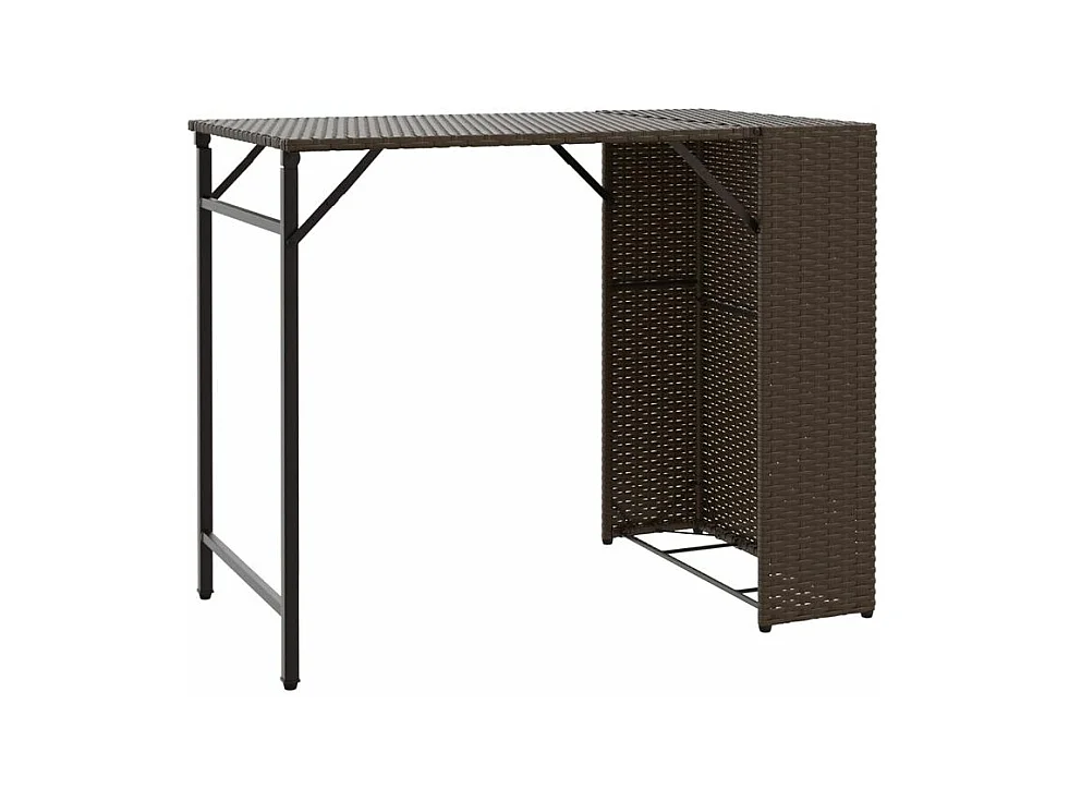 Ensemble à manger de jardin 5 pcs pliable marron résine tressée