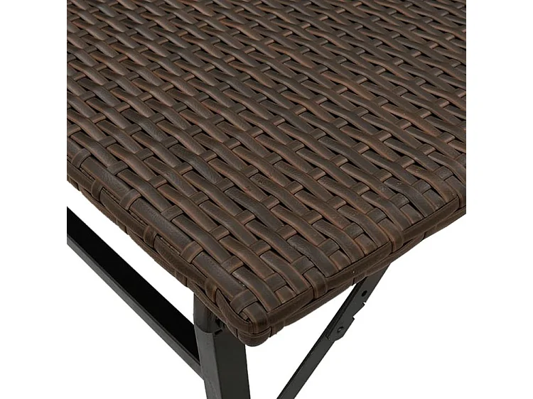 Ensemble à manger de jardin 5 pcs pliable marron résine tressée