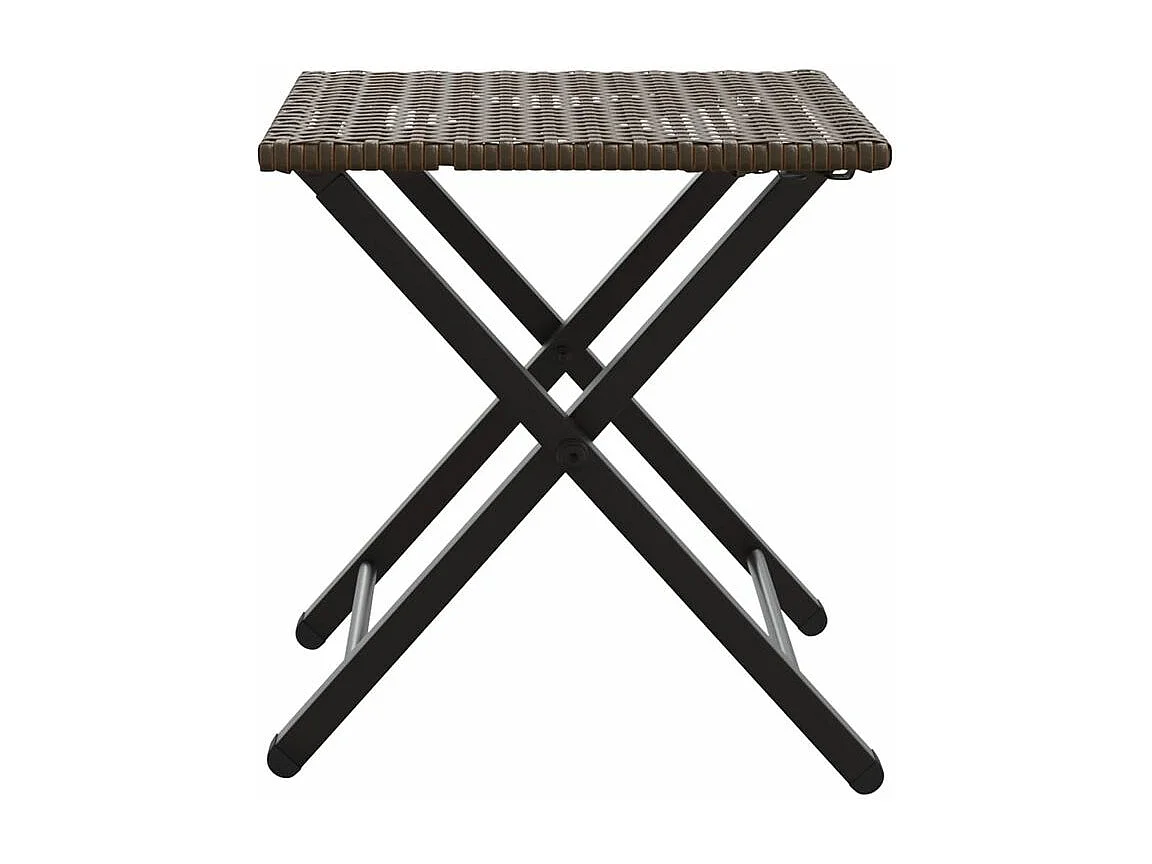 Ensemble à manger de jardin 5 pcs pliable marron résine tressée