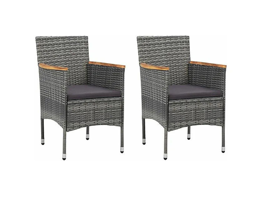 Ensemble de salle à manger de jardin 5 pcs Gris