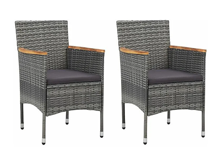 Ensemble de salle à manger de jardin 5 pcs Gris