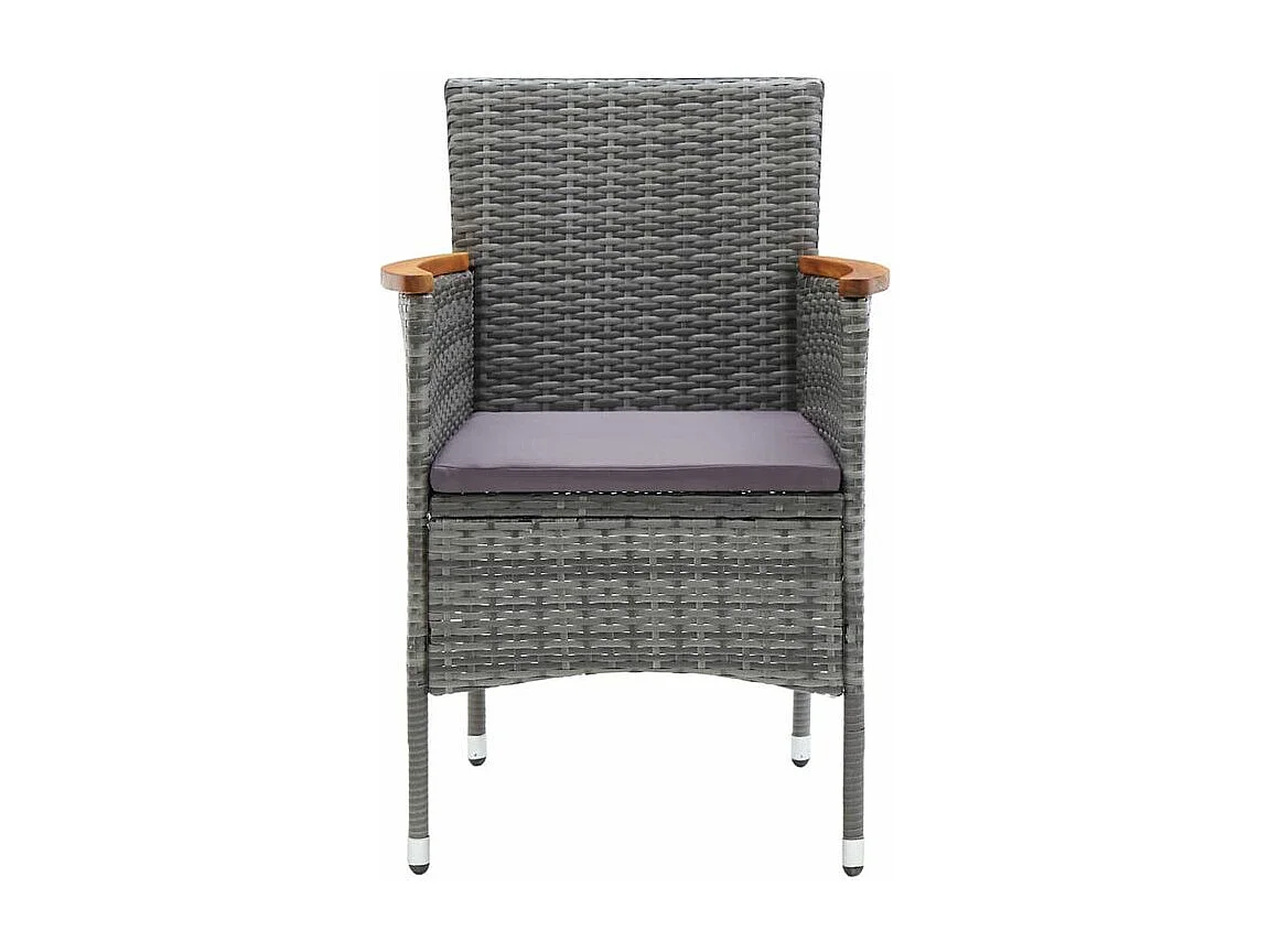 Ensemble de salle à manger de jardin 5 pcs Gris