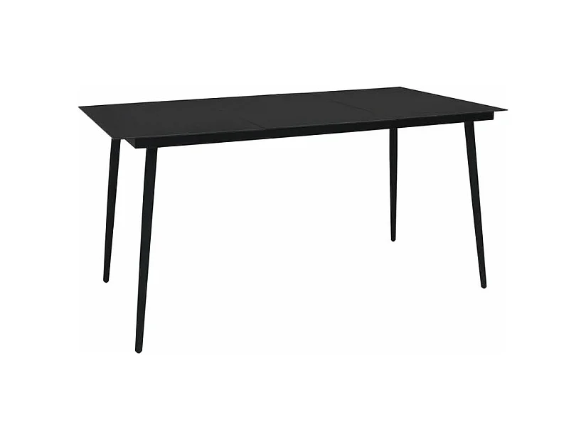 Mobilier à dîner d'extérieur 9 pcs Corde en coton et acier Noir
