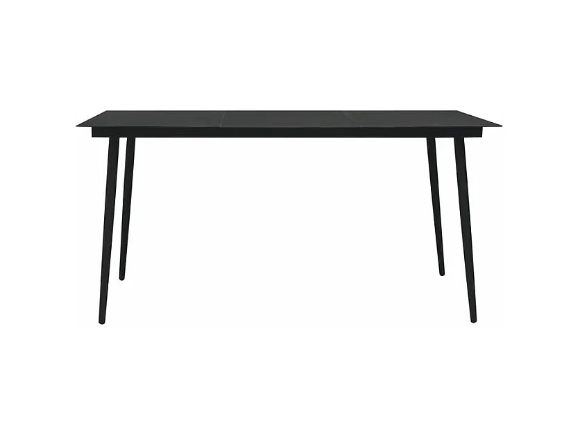 Mobilier à dîner d'extérieur 9 pcs Corde en coton et acier Noir