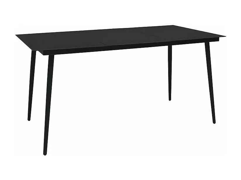 Mobilier à dîner d'extérieur 9 pcs Corde en coton et acier Noir