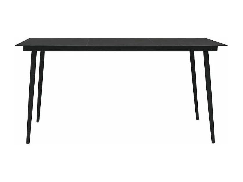 Mobilier à dîner d'extérieur 9 pcs Corde en coton et acier Noir