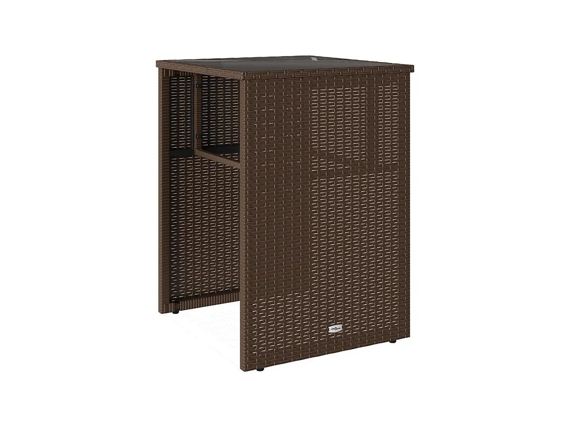 Ensemble de bistro 3 pcs avec coussins marron résine tressée