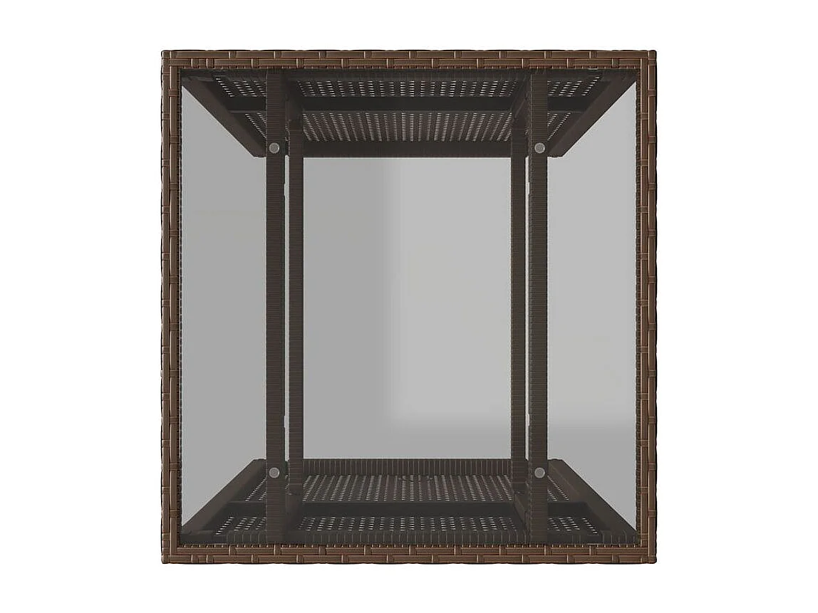 Ensemble de bistro 3 pcs avec coussins marron résine tressée