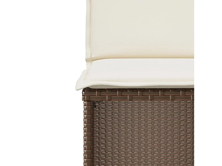 Ensemble de bistro 3 pcs avec coussins marron résine tressée