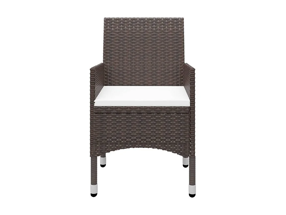 Ensemble de salle à manger de jardin 5 pcs Marron