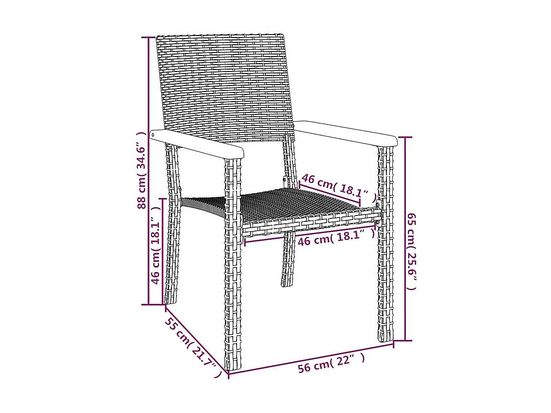 Ensemble à manger de jardin 5 pcs Noir Résine tressée