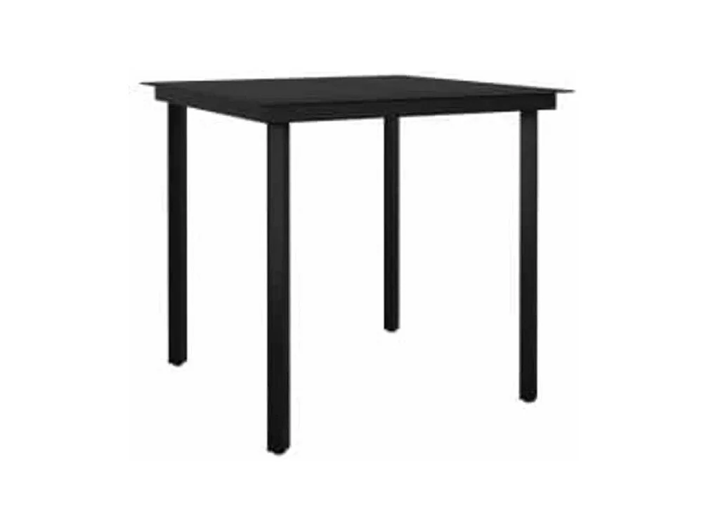 Ensemble à manger jardin coussins 3pcs marron poly rotin verre