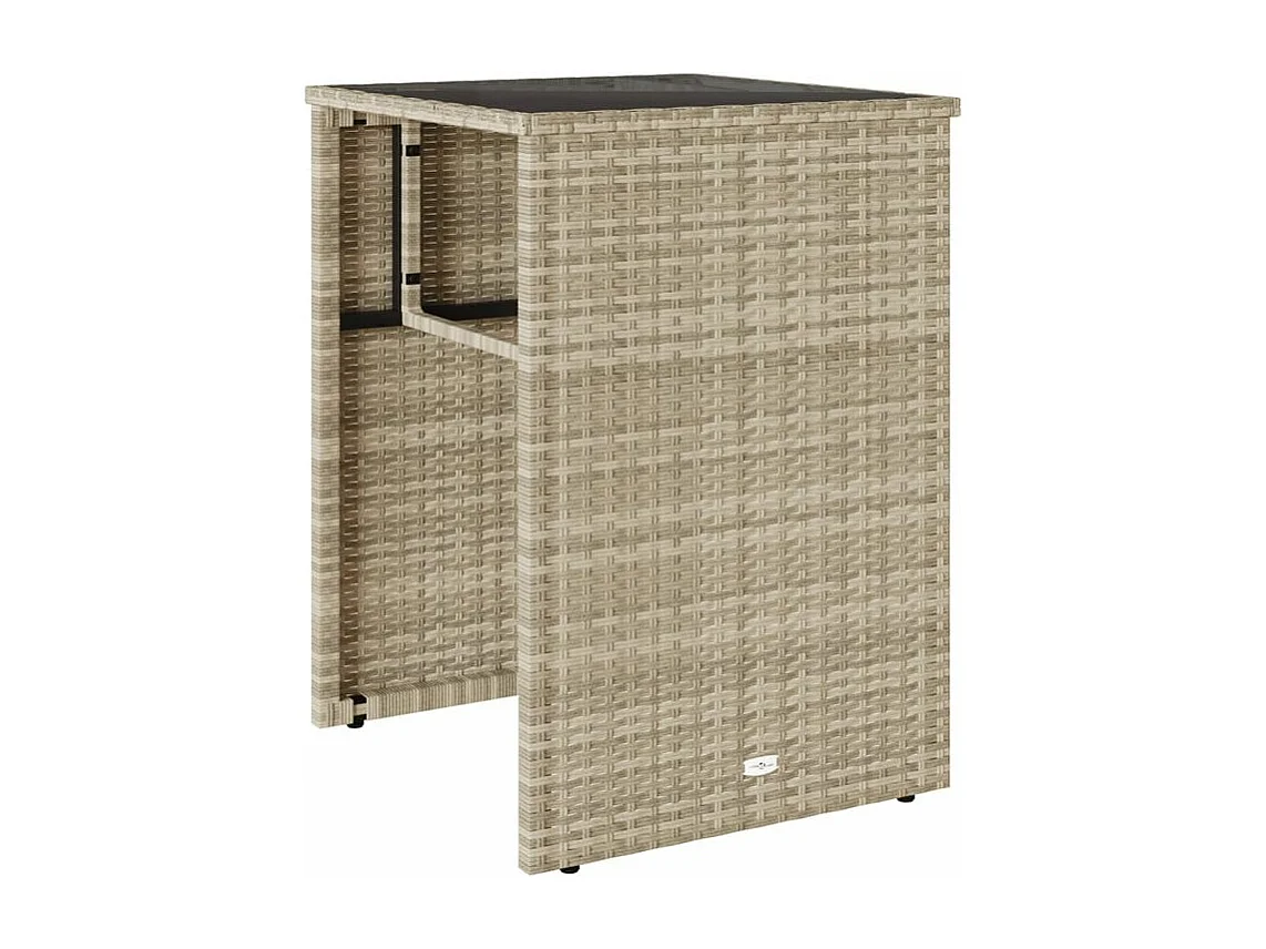 Ensemble de bistro 3 pcs et coussins gris clair résine tressée