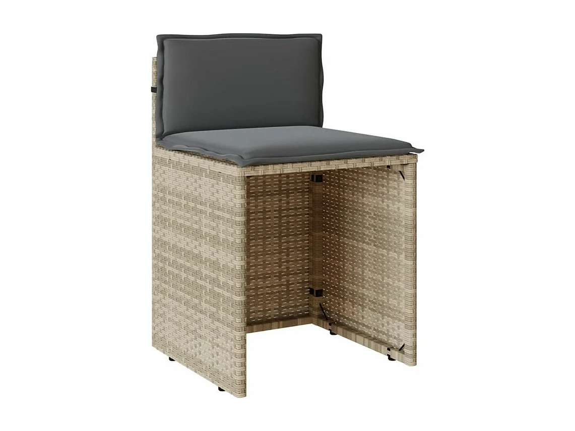 Ensemble de bistro 3 pcs et coussins gris clair résine tressée