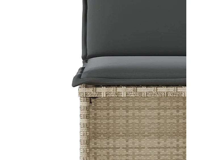 Ensemble de bistro 3 pcs et coussins gris clair résine tressée